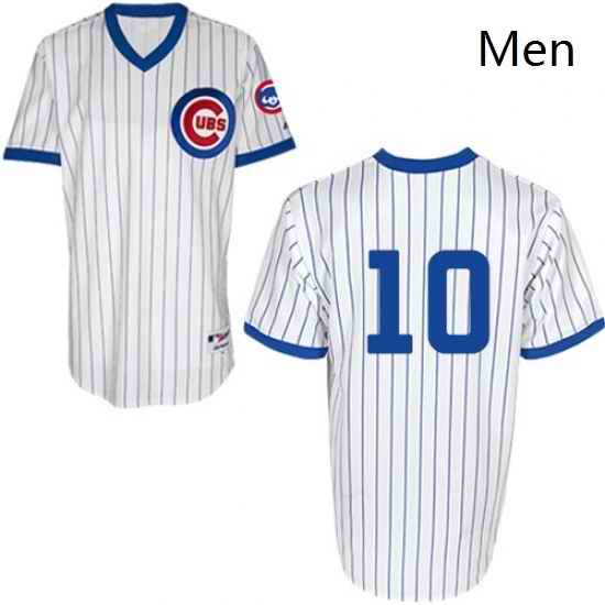 Mens Majestic Chicago Cubs 10 Ron Santo Replica White 1988 Turn Back The Clock MLB Jersey